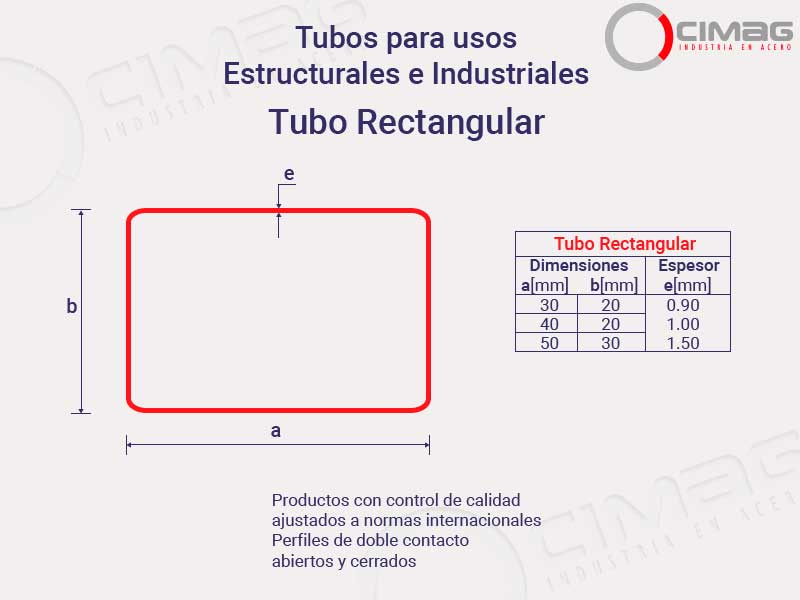 Cimag Bolivia Tubos Estructurales e Industriales - Tubo Rectangular